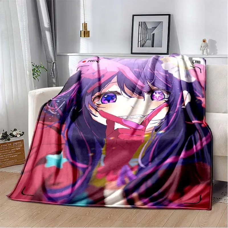 2026 Fashion Kawaii Girl HD Printing Fun Anime OSHI NO KO Blanket Family Bedroom Children's Warm Plush Sleeping Blanket Birthday