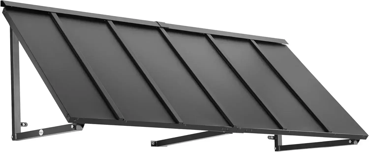

6' Houstonian (80"-24"-24") Standing Seam Metal Fixed Awning, Black