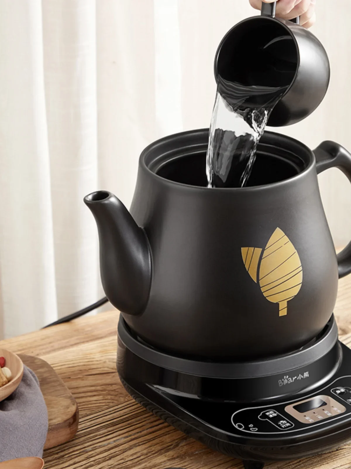 Padella elettrica automatica 220V per medicina cinese Orso Pentola per medicina a base di erbe Pentola per erbe in ceramica per uso domestico per la decotto