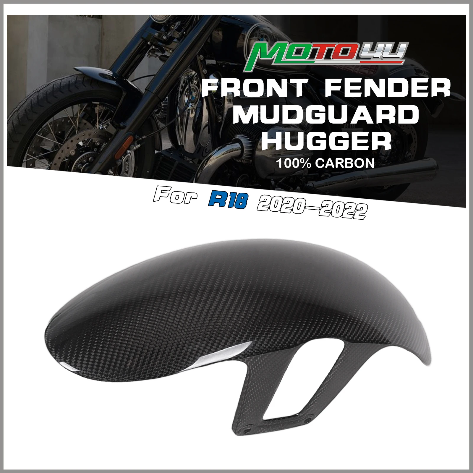 

New For BMW R18 R 18 2020 2021 2022 100% Carbon Fiber Front Fender Mudguard Hugger Motorcycle Accessories Gloss