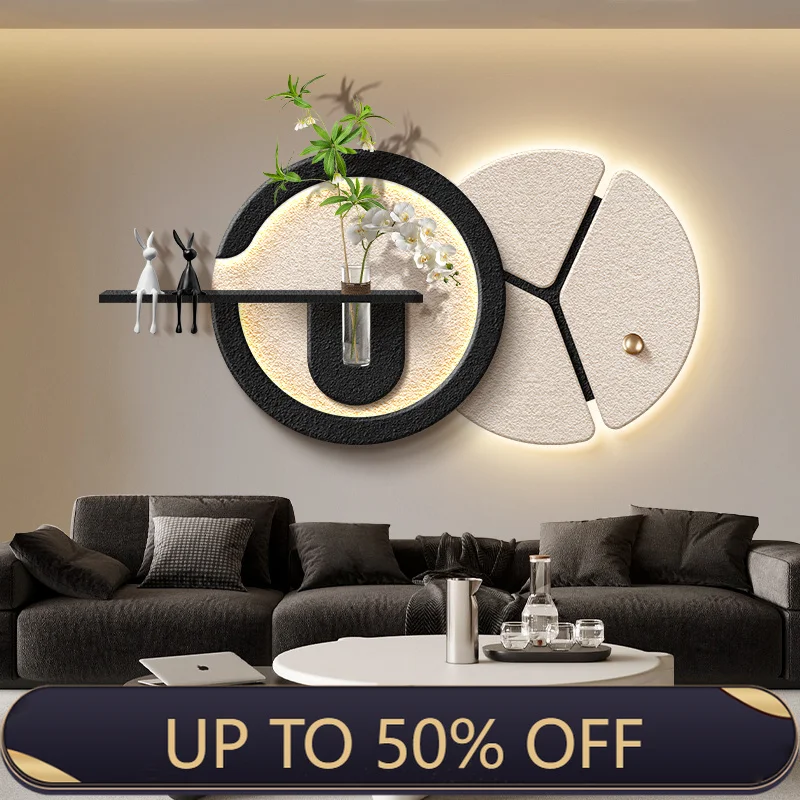 Modern Green Plant Sandstone Painting LED Light Corridor Living Room Kitchen Table Bedroom 3D Home Decoration Lustre Mural Lamp