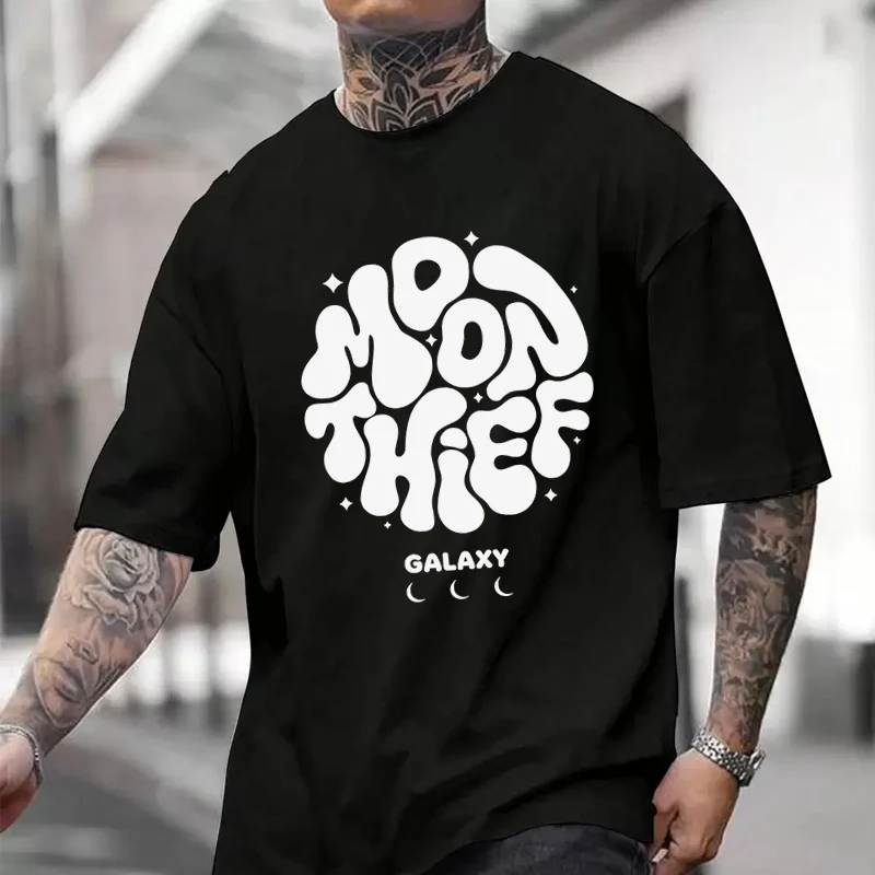 

Moon Thief Pattern Men's And Women's T-shirt Summer New Cotton Tee Short-sleeved Motorcycle Cycling Top