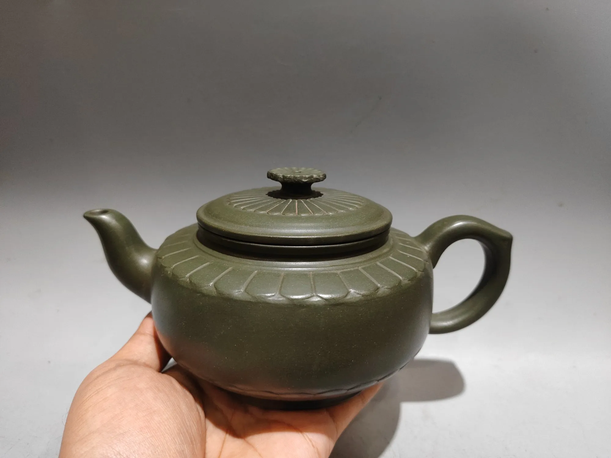 Yixing Purple Clay Pot floral pattern Sunflower oval pot Kettle Teapot Flagon Sample Tea Amass wealth Ornaments
