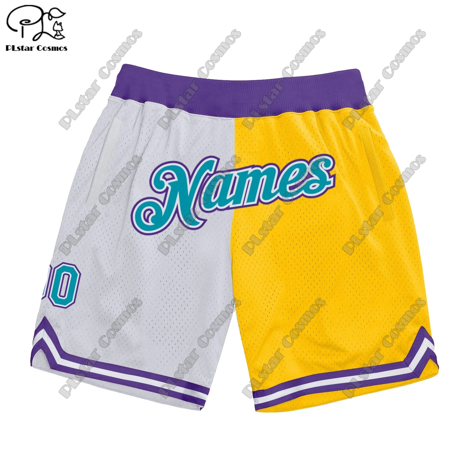 PLstar Cosmos 3D Printing 2023 Half & Half Custom Name Fashion Summer Men's Basketball Shorts Casual Sports Series   2