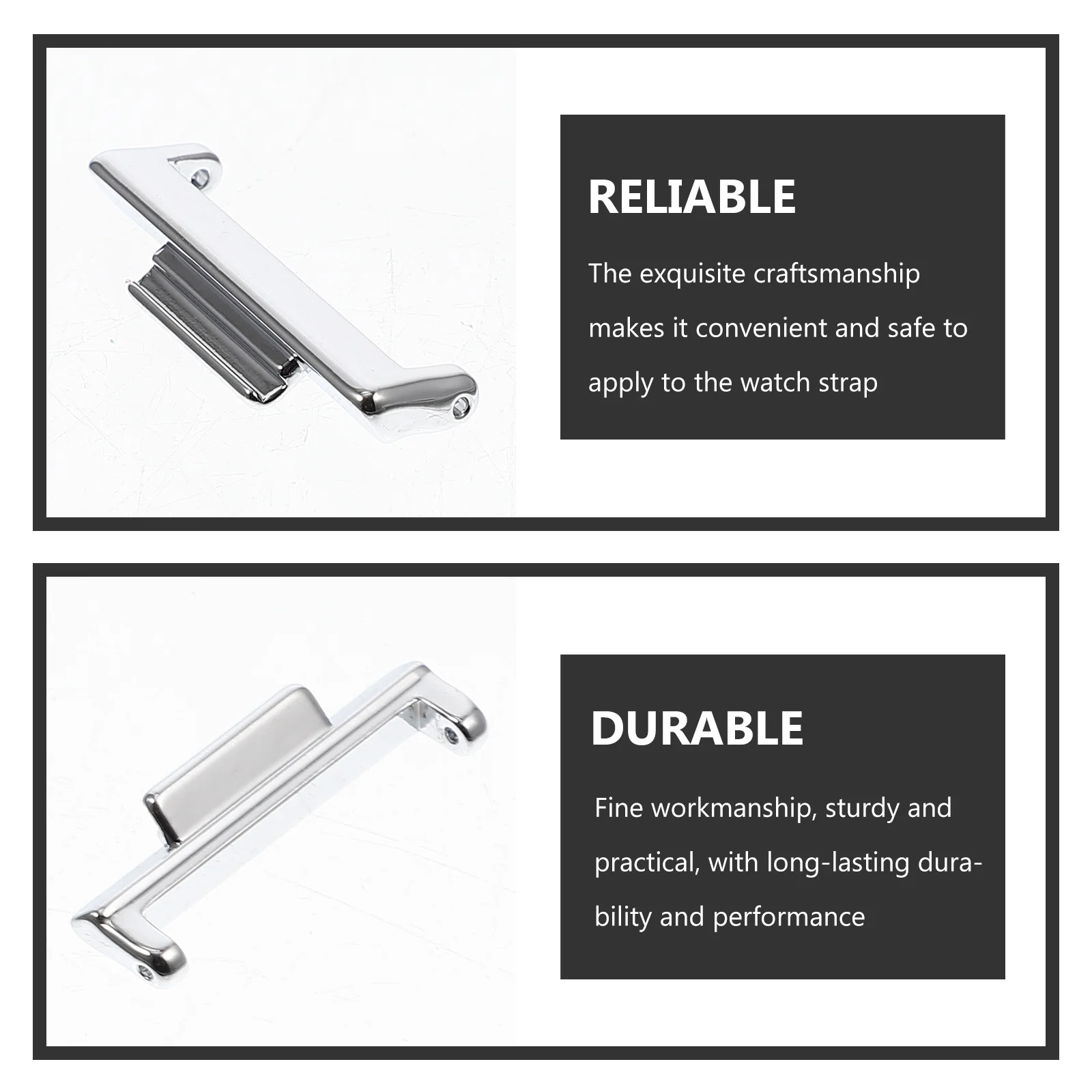 

2Pcs Metal Watchband Connectors Sturdy Rust-Resistant Connection Adapters Easy Install for 2 Smartwatch Band