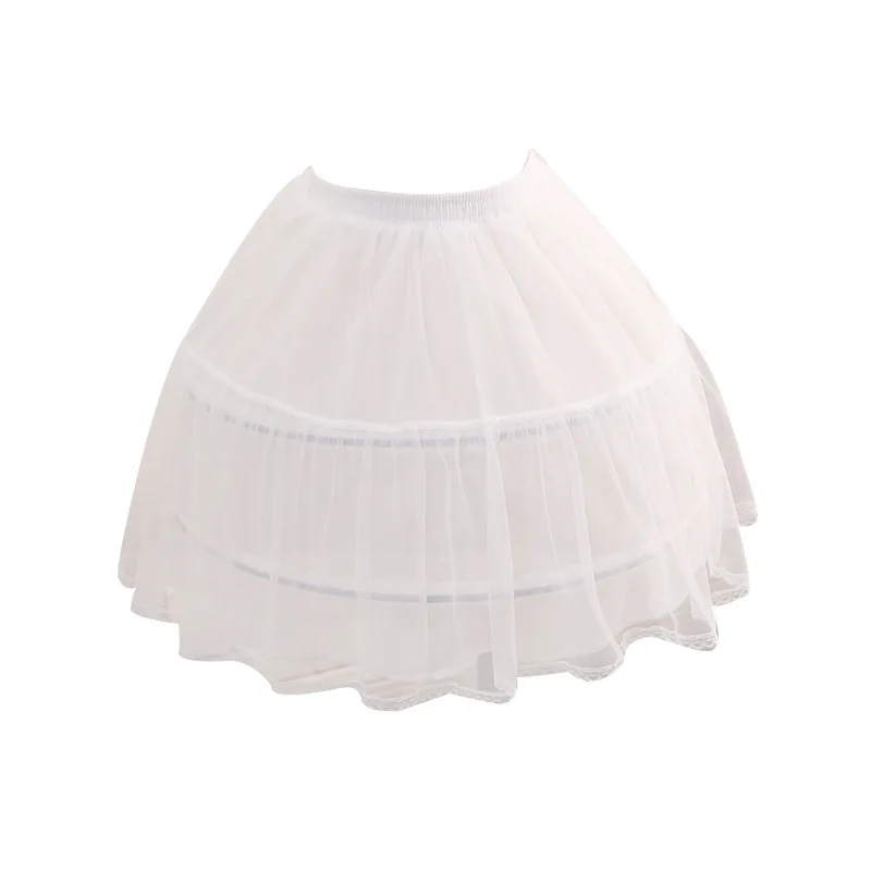 Enagua mujer niñas 2 aros enagua con adorno de encaje vestido de fiesta Cosplay falda tutú de Ballet Lolita Rockabilly crinolina