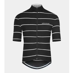 Cafe Du Cycliste Summer Men's Short Sleeve Cycling Jerseys Quick Dry Breathable Black/White Bike Clothing Ciclismo Maillot Tops