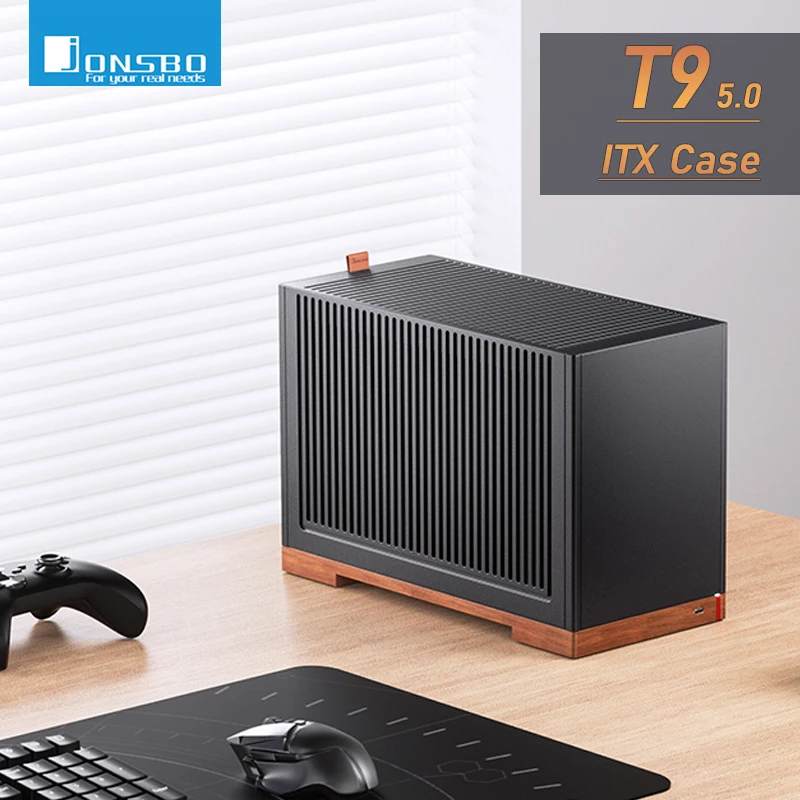 JONSBO T9 5.0 Aluminum ITX Small PC Case Convenience Computer Mini MESH Desktop DIY Game Chassis With 5.0 GPU Extension Line