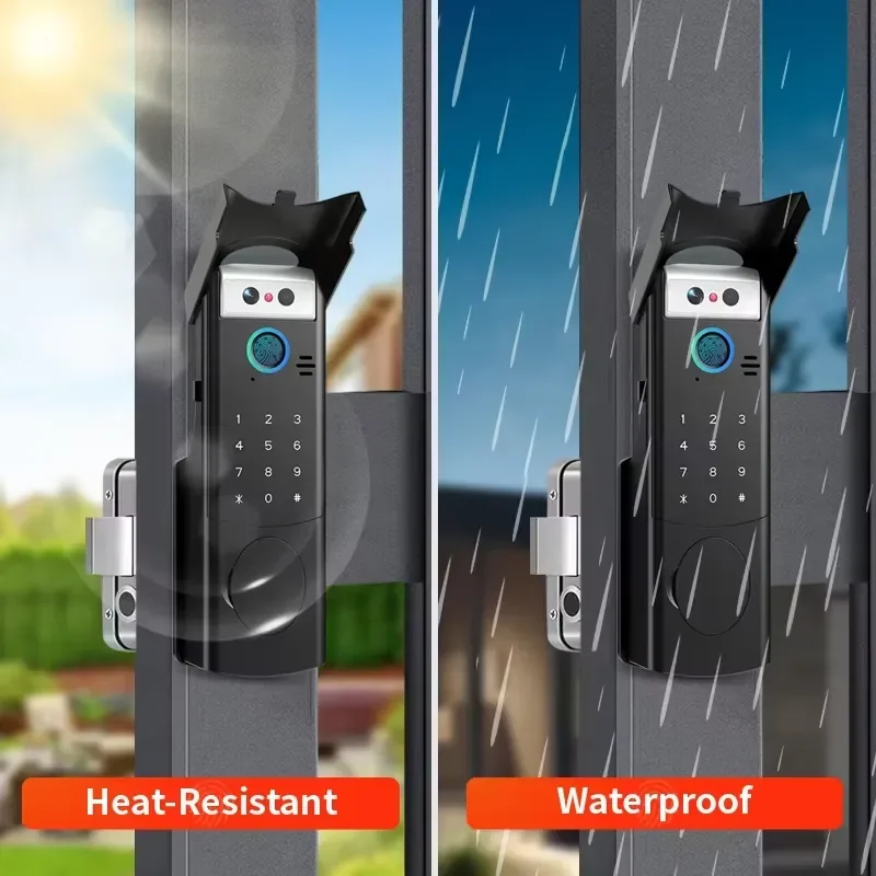 【CHIMU HOME】 3D Face Recognition Smart for Front Door IP67 Waterproof Remote Keyless Fingerprint Password Unlock Cloud