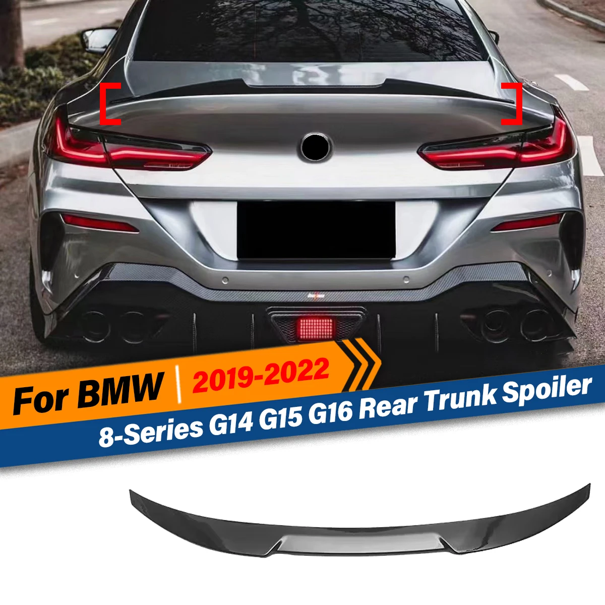 

Для BMW 8-й серии G14 G15 G16 2019-2022: задний спойлер в стиле MP, накладка на багажник, сплиттер, аксессуары для кузова, обвесы
