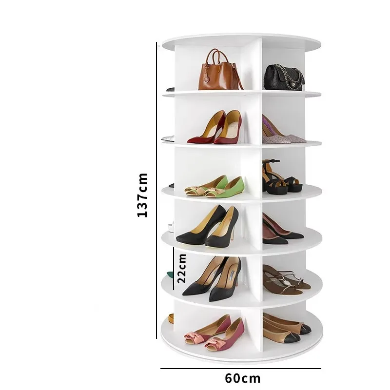 360度回転シューズラック多層収納キャビネット大容量シューズオーガナイザータワー省スペースリビングルームモダン