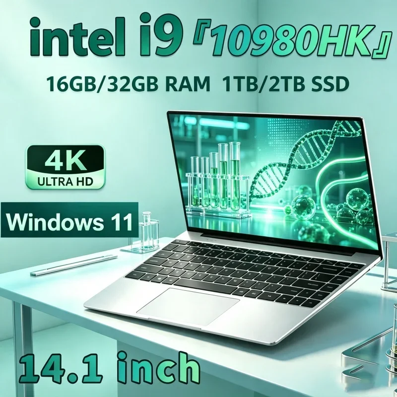 Intel Core I9 10980HK 14.1 Inch PeakPower Laptop 8C 16T 2.4 5.3GHz 16MB 45W 32GB DDR4 2TB M.2 SSD Gaming Notebook Office