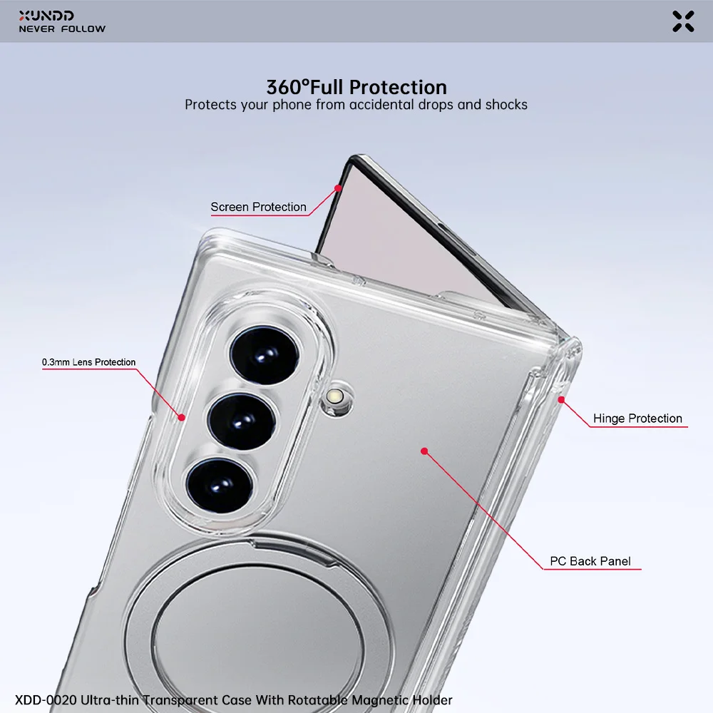 XUNDD For Samsung Galaxy Z Fold 8 Ultra Case Shockproof Cover Magsafe Magnetic Kickstand Ring Holder Charge Phone Case Fundas