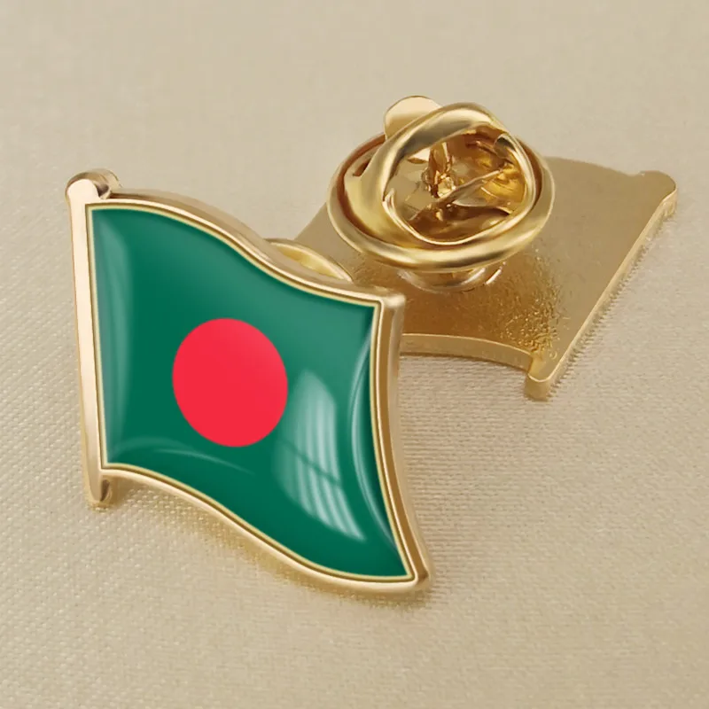 Bangladesh China Russia Japan Saudi Arabia India Pakistan United Kingdom National Flag Lapel Pin Country Cross Brooch Badge