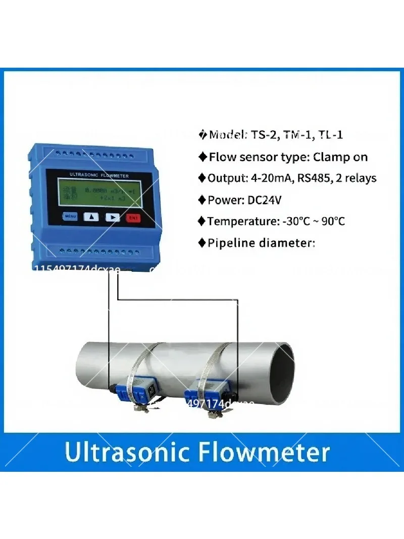 Ultrasonic Modular Water Flow Meter High-Temp Sensor DN15-700mm RS485 Digital Flowmeter