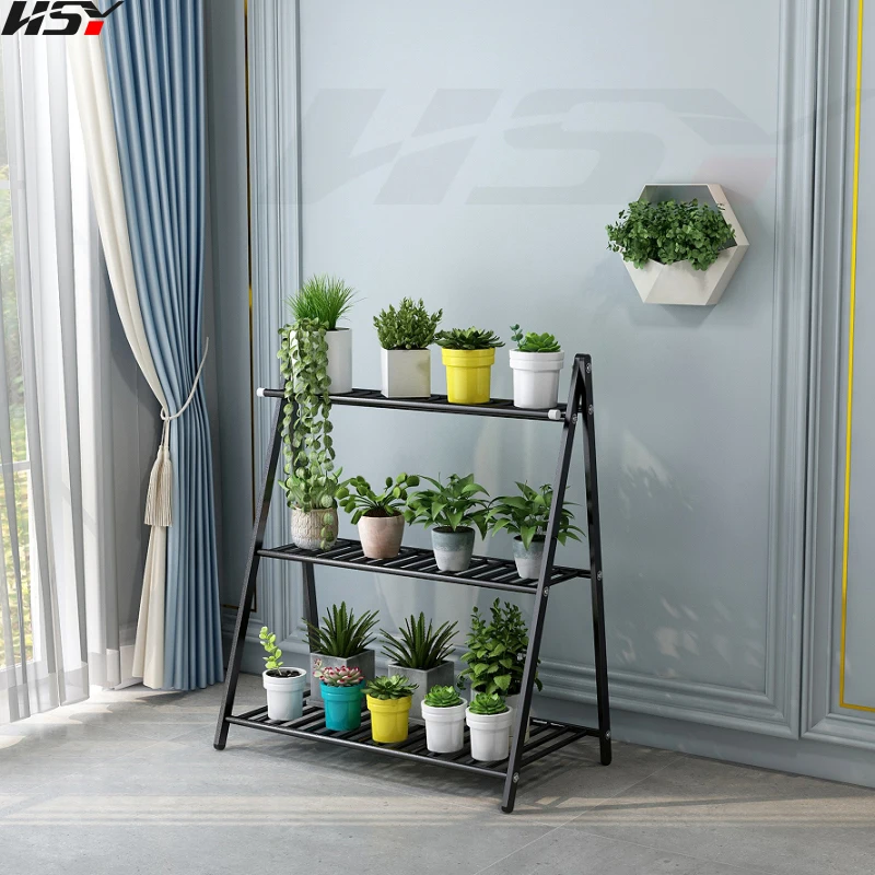 Balcony Flower Rack Stainless Steel Multi-Layer Indoor Floor-Standing Living Room Flower Rack Hanging Potted Plant Rack