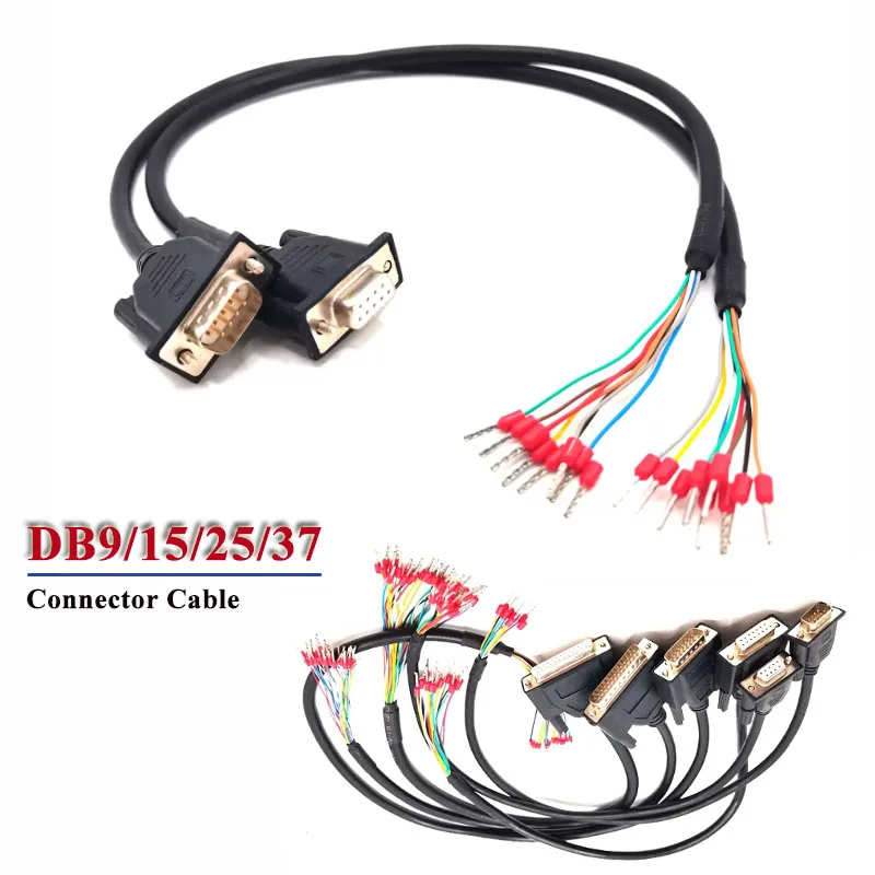 Industrial Grade DB25 DB9 DB15 37 Double Shield Terminal Wire DB37 9/15/25/37Pin Male Female Conncector Cable RS232 Serial Line