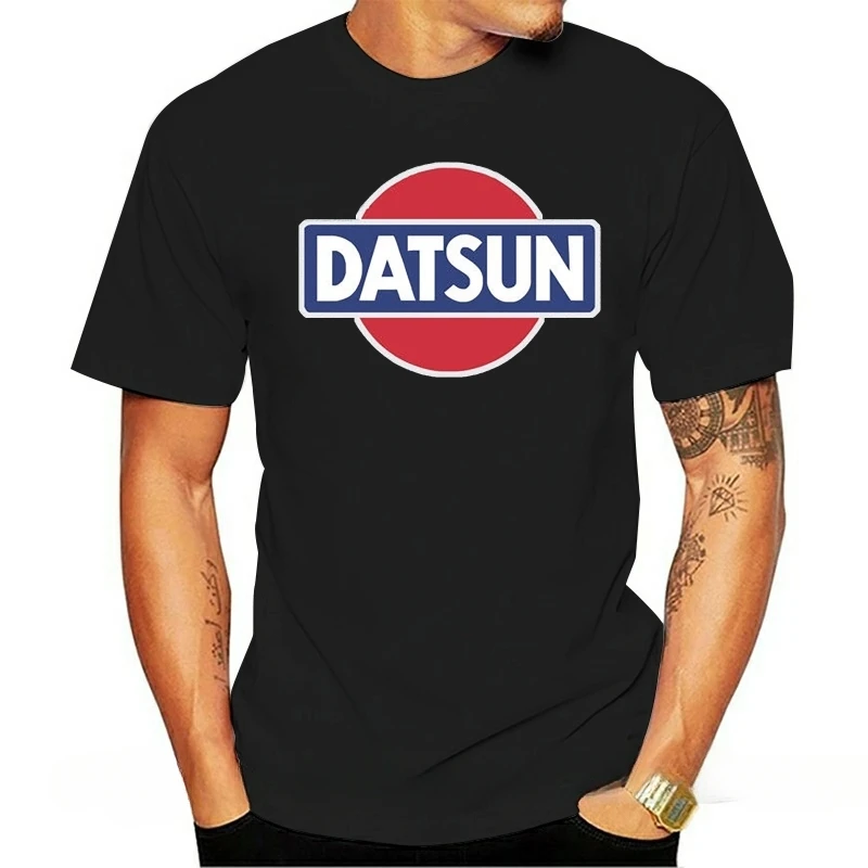 Mens Tops Clothing cotton tshirt men summer fashion t-shirt euro size t shirt Datsun Gray Retro Logo T-Shirt