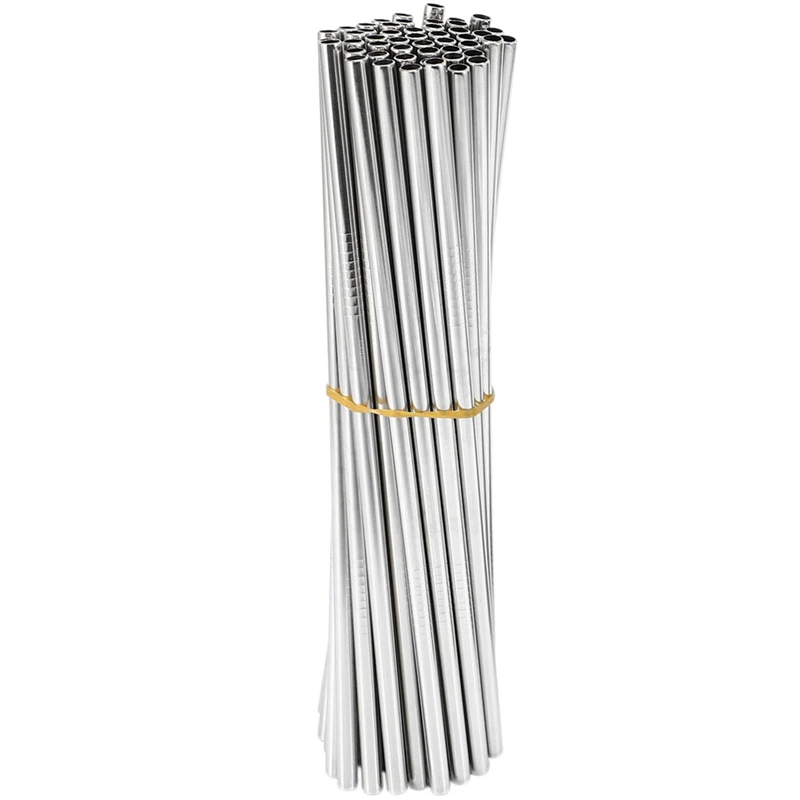 200Pcs Metal Straws Can Be Reused 304 Stainless Steel Drinking Water Pipes 215 Mm X 6 Mm Curved Straws And Straight