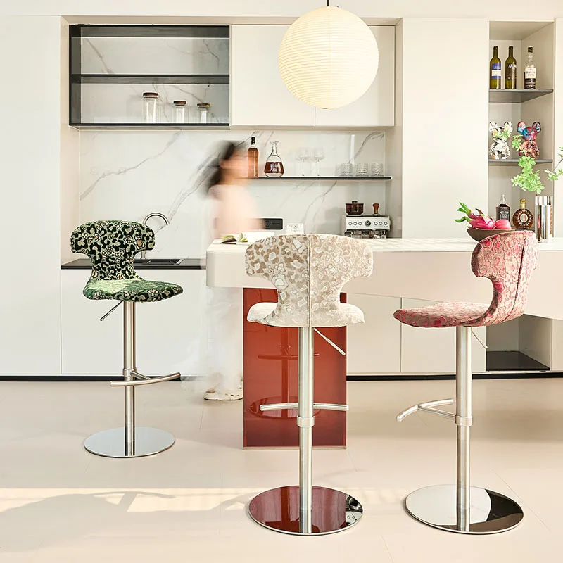 Adjustable Comfortable Barstools Soft Relaxing Office Height Design Nordic Bar Stools Ergonomic Metal Sillas Home Furniture