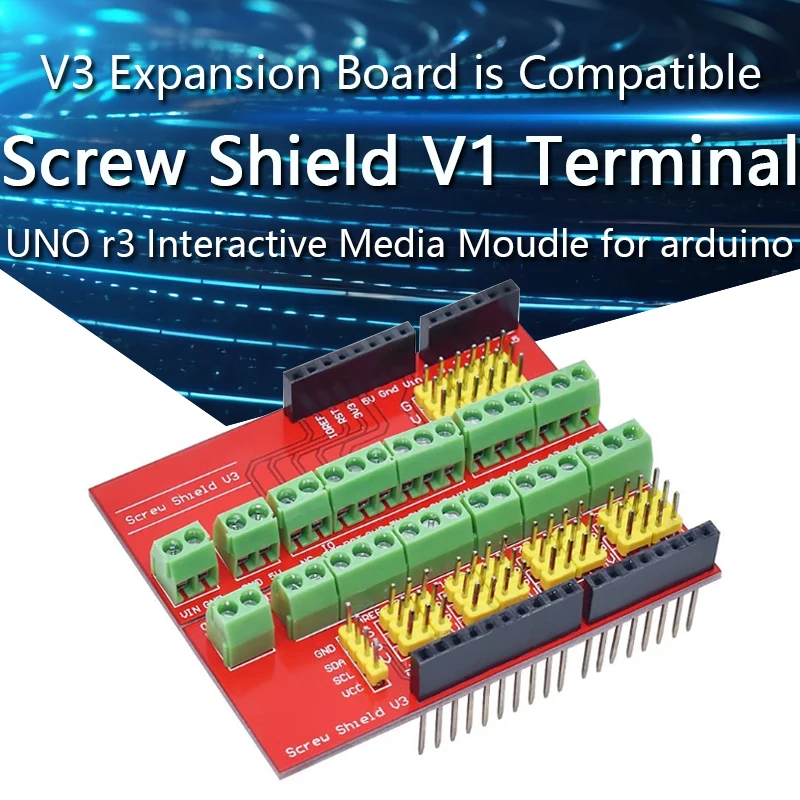 

Screw Shield V1 terminal V3 expansion board is compatible UNO R3 Interactive Media Moudle for arduino