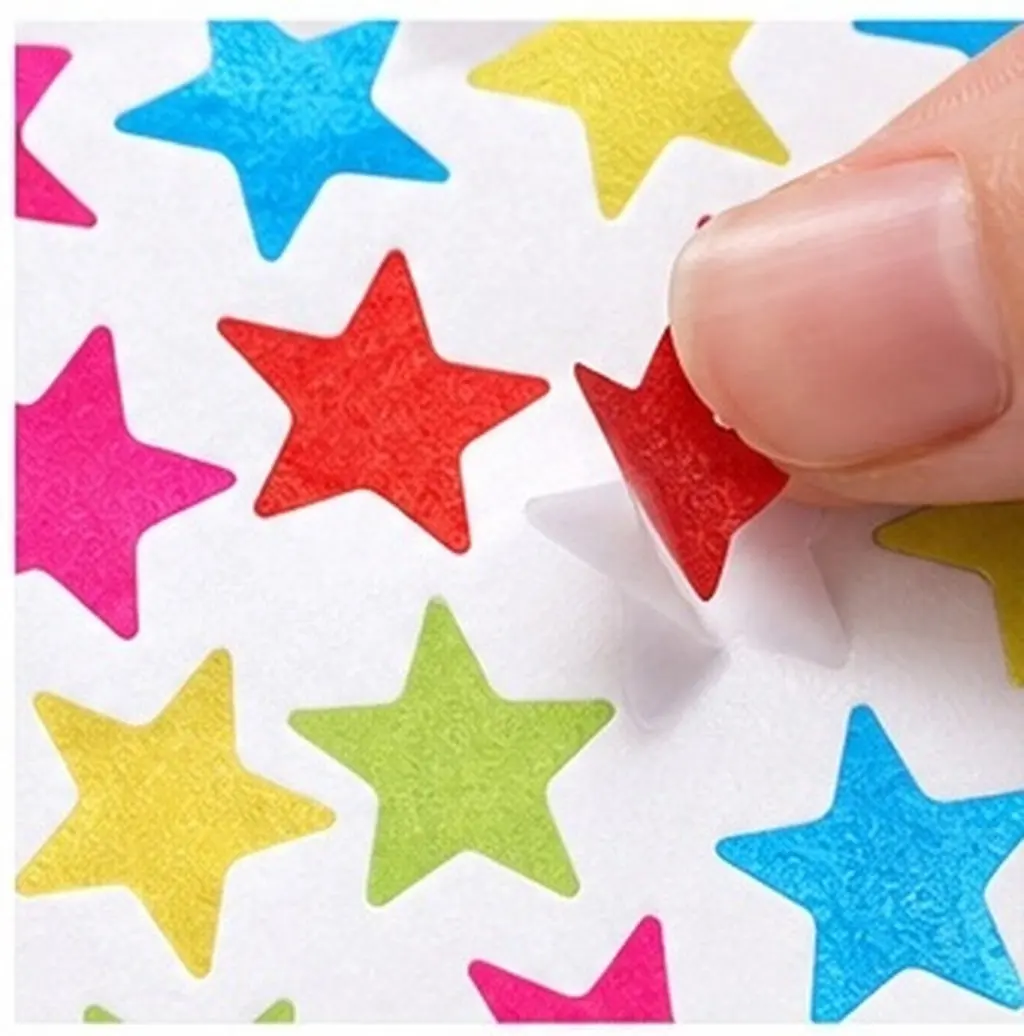 10Sheets Pentagram Star Stickers Reward Stickers for Classroom Kindergarten Teacher Supply Removable Decorative Star Decals