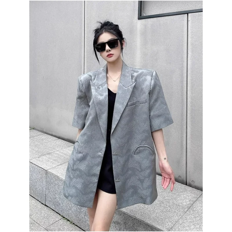 

New Chinese Sle Large Size 300 Pou Embroidered Suit Jaet Loose Summer Sun Protection Men's Women's Casual Western Wear