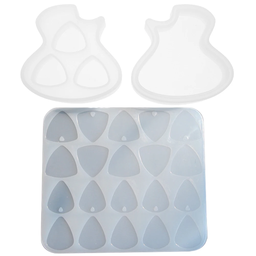 

1Set Guitar Picks Silicone Mold Reusable Durable Easy Demould DIY Practical Guitar Plectrums Storage Box Mold DIY Supplies