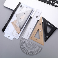 4 pcs Rulers Set Multi-function Professional Compass Ruler Drawing Tools School Supplies Students Stationery