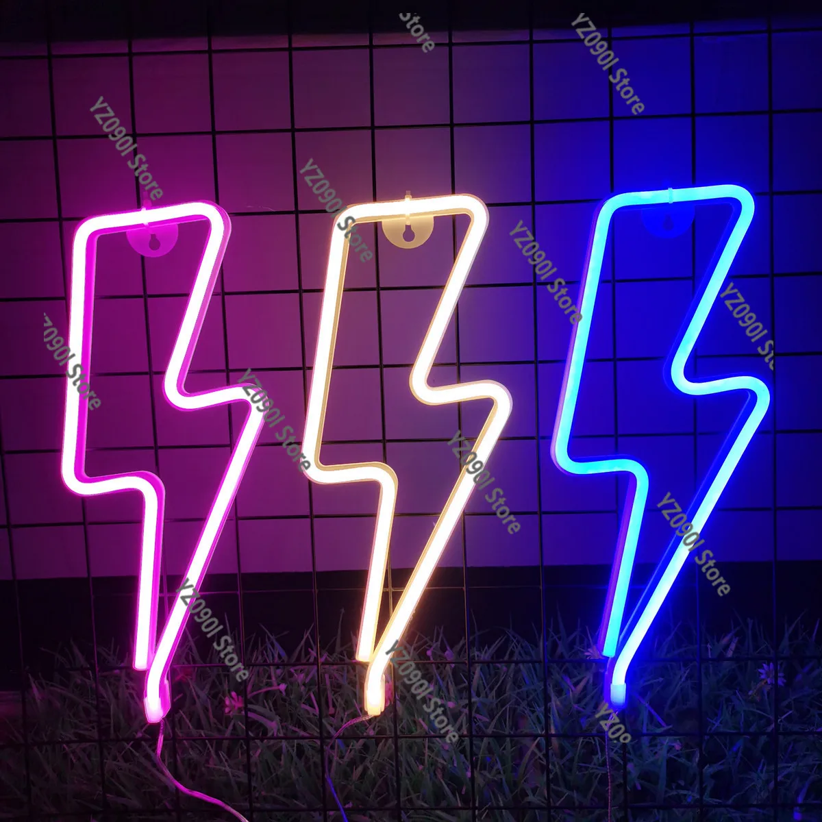 Wall Mounted LED Lightning Neon Light Christmas Party Bedroom Atmosphere Decor Lamp