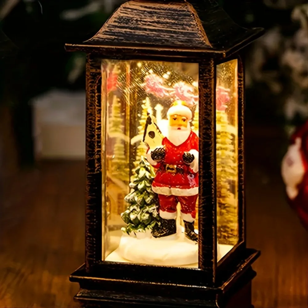 Christmas Little Night Lamp Festive Warm White LED Light Lantern Decoration Indoor Outdoor Home Garden Table Ornament Ideal Gift