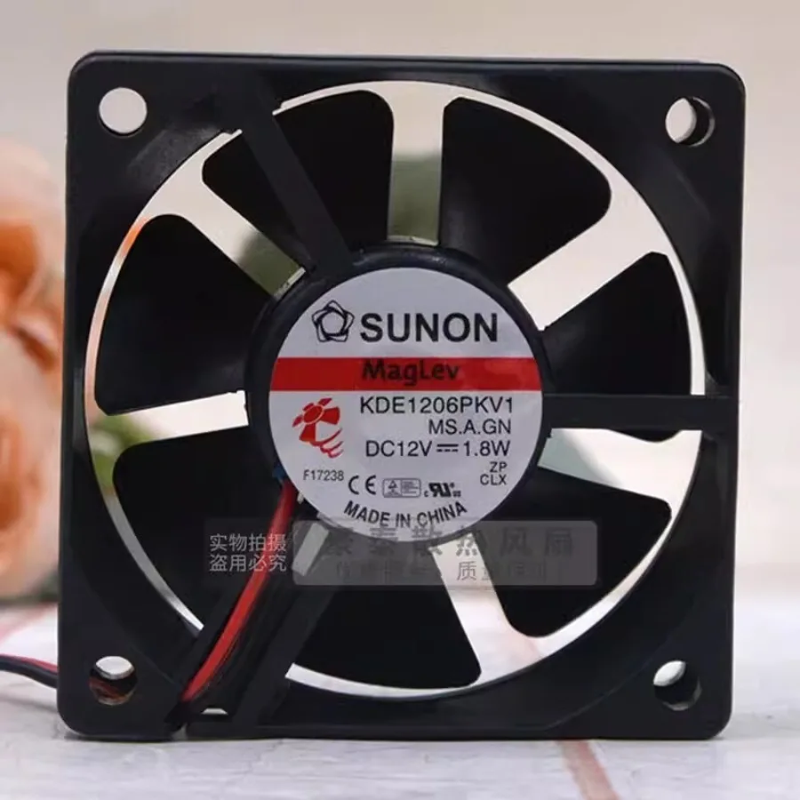For SUNON KDE1206PKV1 6020 DC12V 1.8W 6CM 2-Wire Silent Cooling Fan