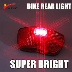 Super Bright Rear Lamp Bike Light Red 2 AA Battery LED Rear Light Safety Night Cycling Mountain Bike Warning Tail Light