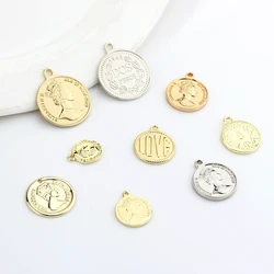 Zinc Alloy Charms   Round Coin Charms Pendant 10pcs/lot For DIY Fashion Necklace Jewelry Bracelet Accessories