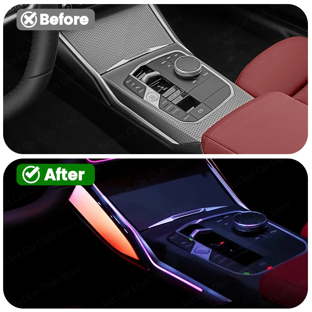 For BMW G20 021 G22 G26 G42 i314 Left Hand Drive Car Original 11 Color LED Ambient Light Central Control Crystal Saddle Light