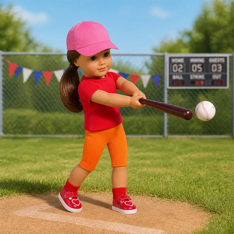 18-Inch Doll baseball set Includes Clothes, Shoes,Socks, Baseball cap, baseball bat,Perfect Fit for 43cm Dolls