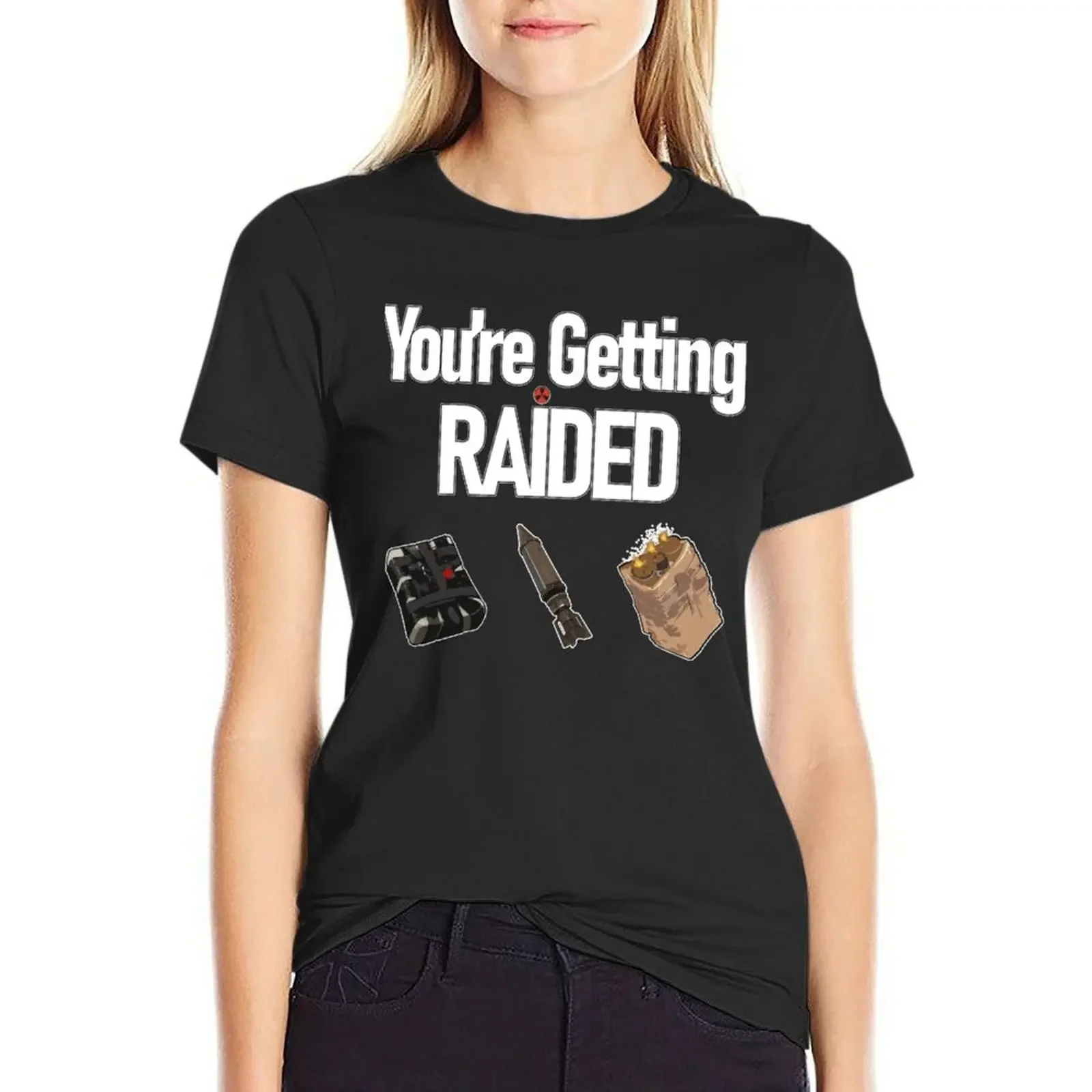 

Rust Getting Raided Explosives T-shirt Aesthetic clothing animal print shirt for girls t-shirts for Women graphic tees funny