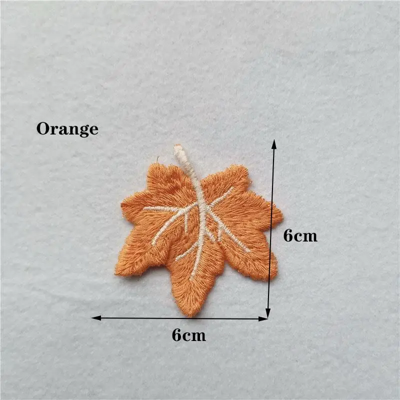 20Pcs 6cm Maple Leaf Flower Embroidery Appliques Handmade DIY Sewing Supplies Patches Headwear Clothing Decoration Whohlesale