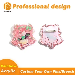 Custom Rainbow Acrylic Pins Personalizado Brooch customized Logo Company Anime game Clothing Bags Badges Custom gifts
