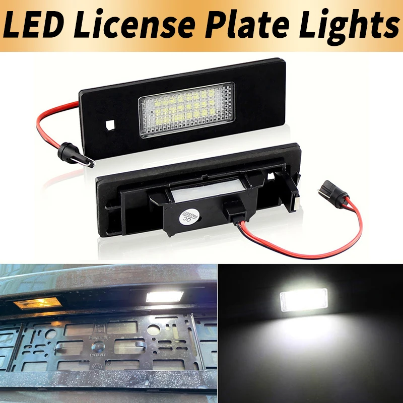 2PCS LED Number License Plate Lights Canbus For Alfa Romeo Spider 2006-2011 For Fiat Multipla 1999-2010 Marea Weekend 1996-2002