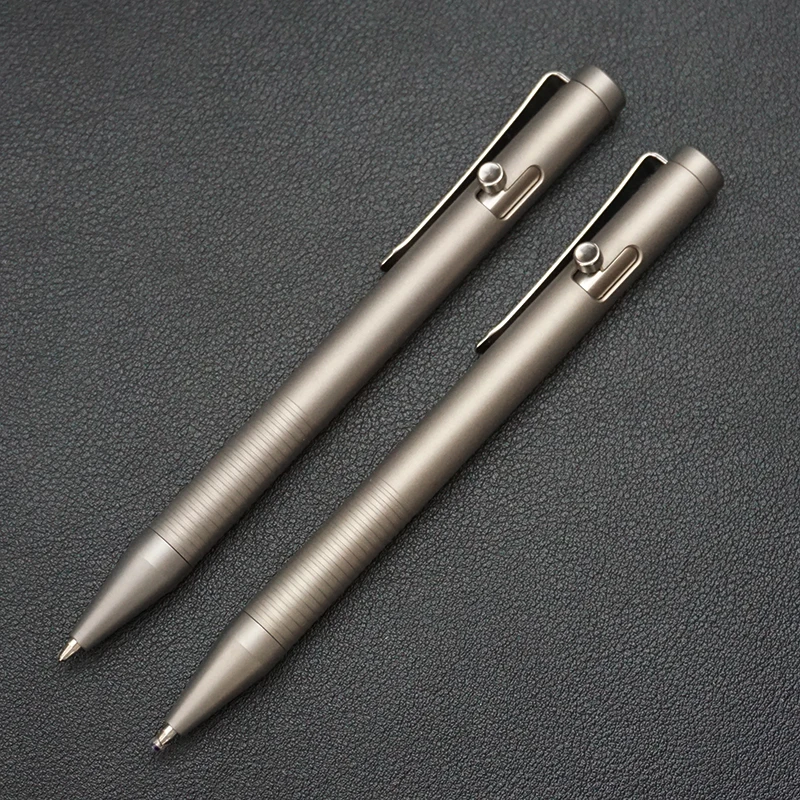 Frosted Titanium Alloy Ballpoint Pen with Bolt Switch - Business Signature Pen & EDC Portable Pen
