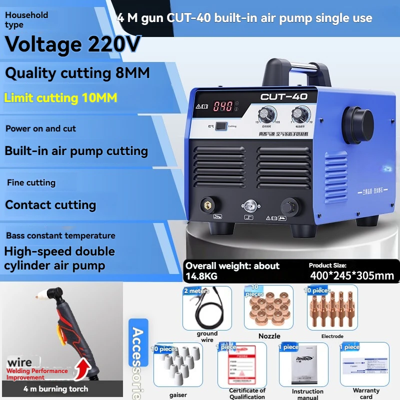 LGK100 Integrated Plasma Cutting Machine, Built‑in Air Pump Dual‑Use Plasma Cutter Welder, Industrial Grade 220V 380V Dual Volta
