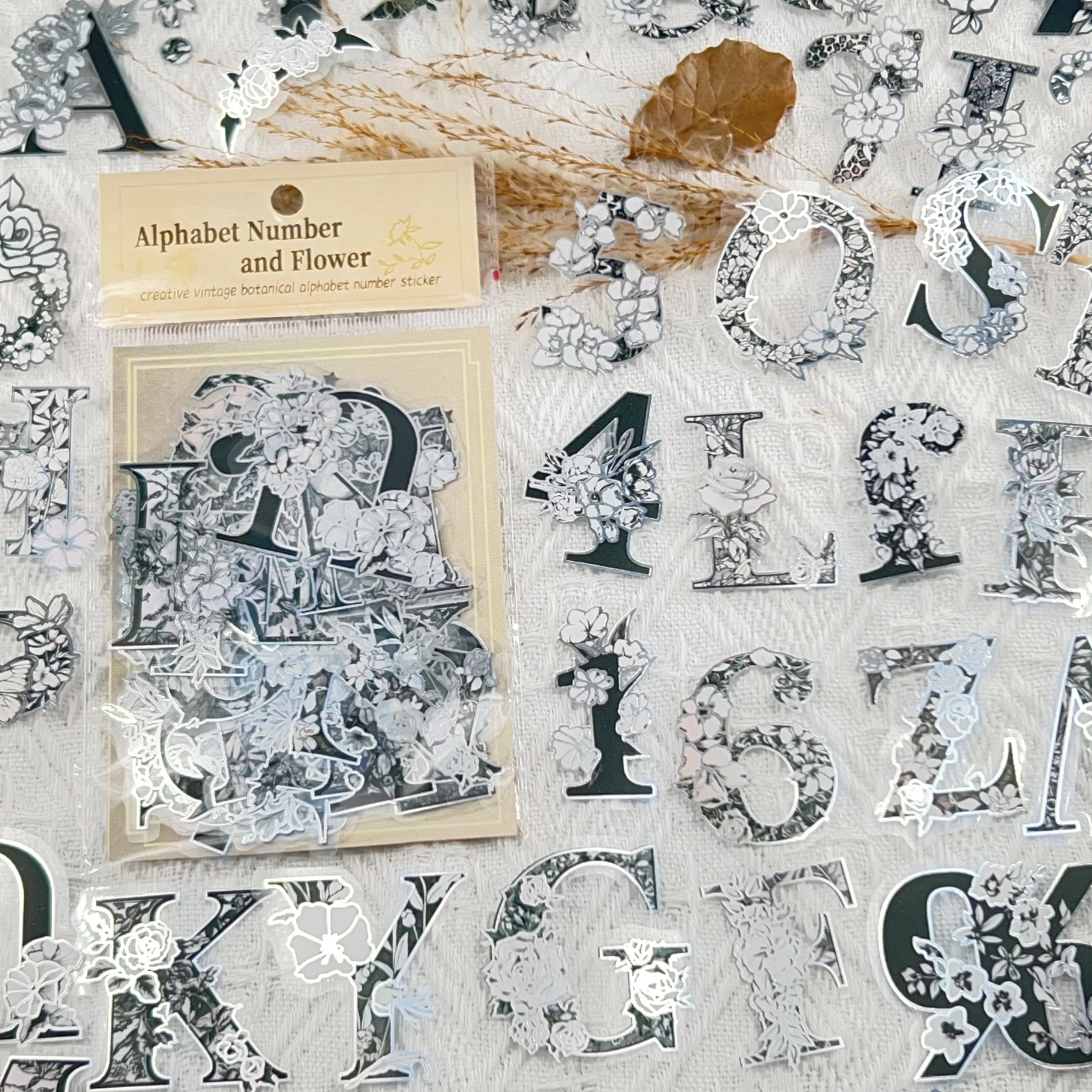50Pcs Letters and Numbers Hot Silver PET Waterproof Stickers DIY Decoration Scrapbooking Guitars Phone Cases Laptops
