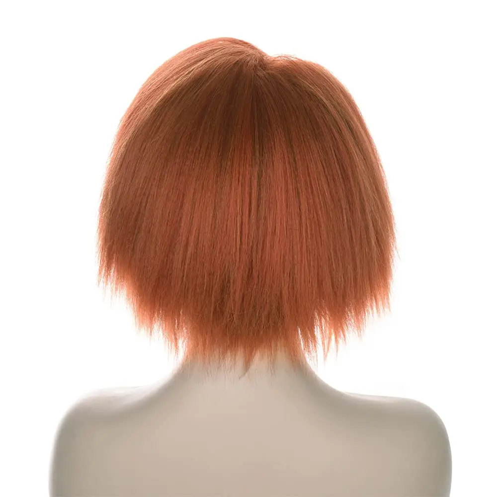 Parrucca Yaki corta arancione marrone Anime Cosplay per uomo di Evil Killer Parrucca Maledizione Capelli sintetici Cosplay Parrucca per feste