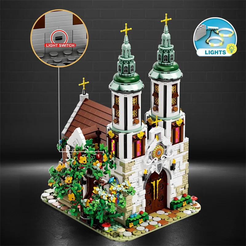 Reobrix 66023 St.Andrew's Church Model Modular Street View Series DIY Toys Building Blocks Gift For Boys 3306Pcs