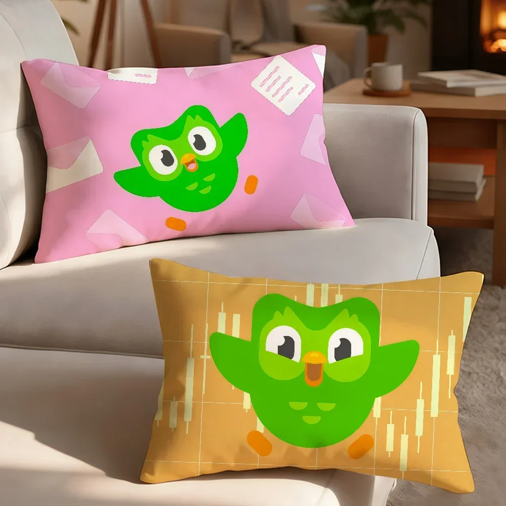 Educational Cartoon D-Duolingo Pillow Case Suitable For Decorating Homes Bedrooms Children Room Sofas And Other Places