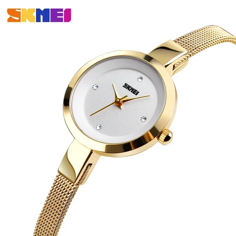 SKMEI 1390 Luxury Sport Girl Bracelet Womens Wristwatches Elegant Sport Waterproof Quartz Watch for Women 1410 Montre Femme