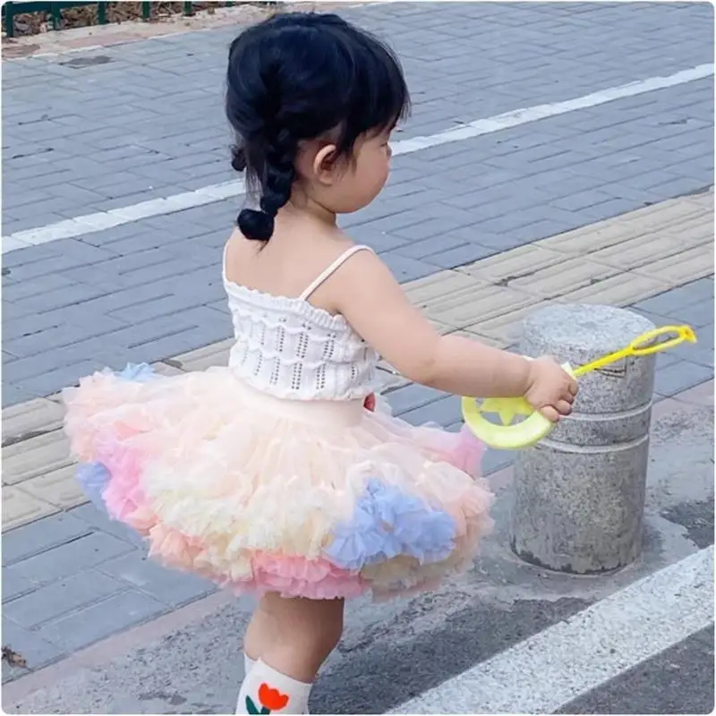 Princess Style Tulle Skirt for Girls Baby Rabbit Ear Skirt Puffy Skirt Half-length Cake Skirt Autumn Winter Children's Clothing
