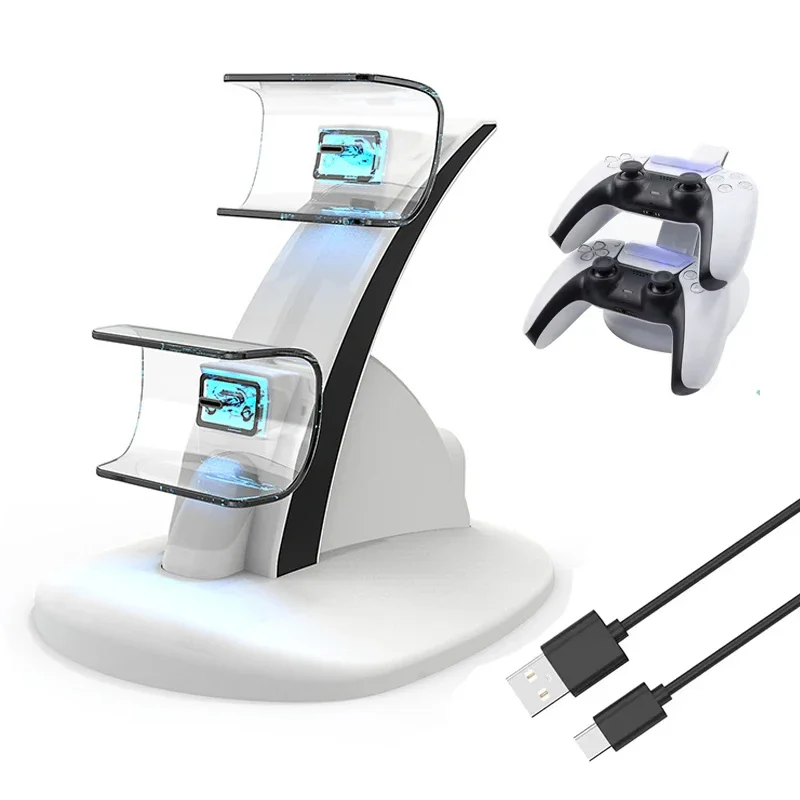 Per Sony PS5 Doppio Controller Base di supporto per caricabatterie rapido per PS5 Gamepad wireless Joystick Dock di ricarica Accessori per giochi