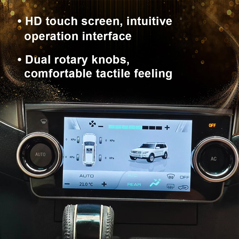 Car air conditioning control panel, high-definition touch dual-knob design suitable For Mitsubishi Pajero  V93 V97 V98 2007-2024